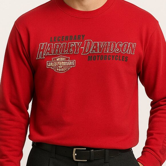 Harley-Davidson Bikercore Oil City Long Sleeve Graphic Tee Vintage Red 2XL - Picture 4 of 17